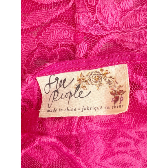 NWT! Free People Lace Swing Dress Hot Pink Size S 2-Piece - Picture 10 of 10
